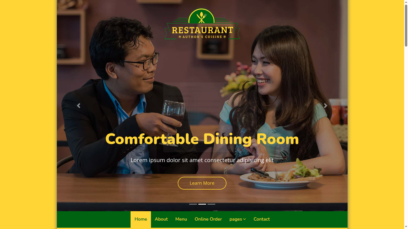 Plantilla para Restaurante